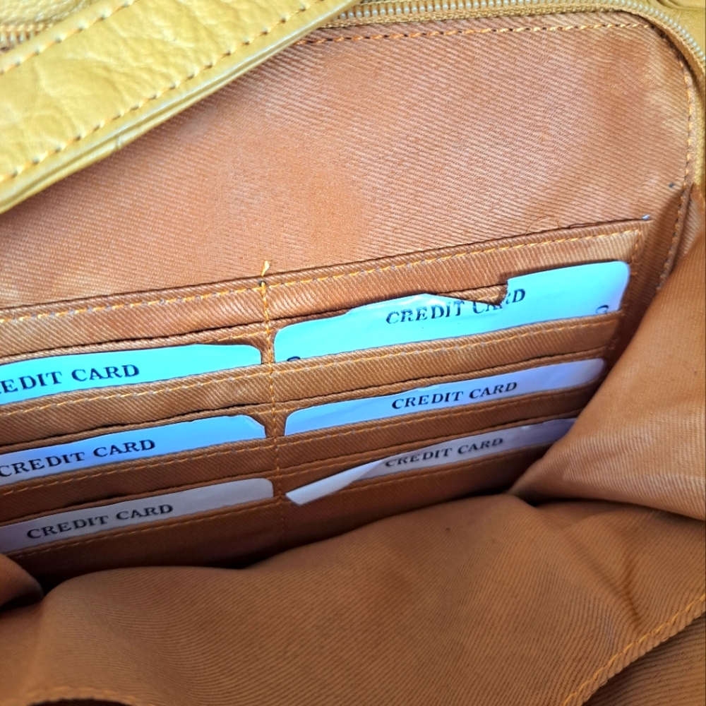 Marco Avane Shoulder Bag. Tan Yellow Leather. - Picture 12 of 15